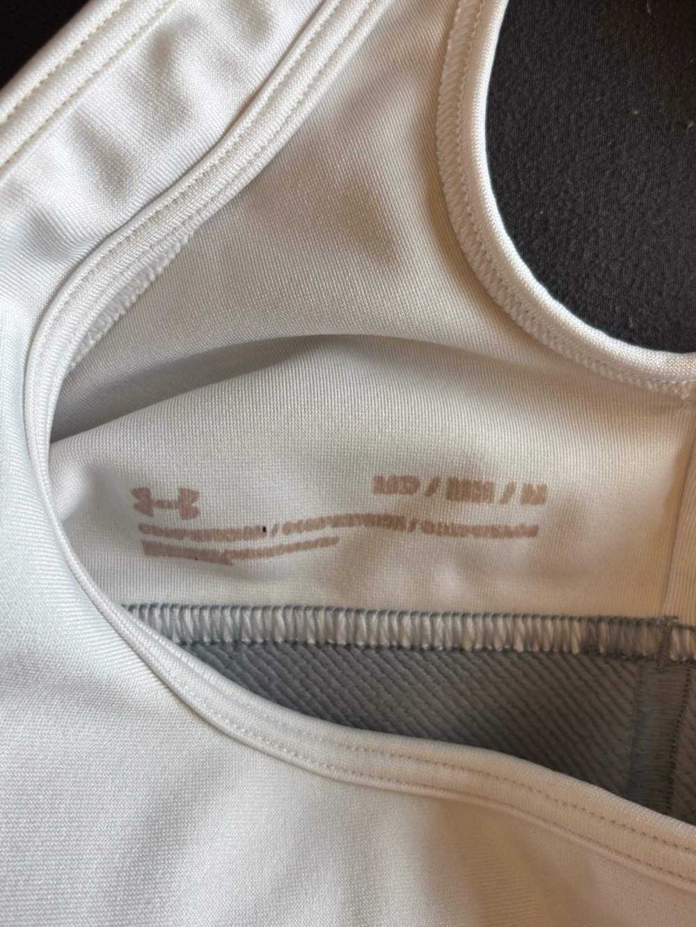 Under Armour Mid Crossback Sports Bra Medium White & Gray Padded - Picture 5 of 5